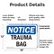 Signmission Trauma Bag, 18 in W x Rectangle, Plastic OS-2PACK-NS-P-1218-L-18727 - alternate 8